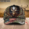 Joycorners Premium Flag Hunting Deer Under God Personalized Hats 3D Multicolored