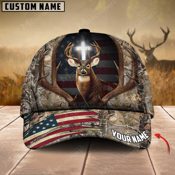 Joycorners Premium Flag Hunting Deer Under God Personalized Hats 3D Multicolored