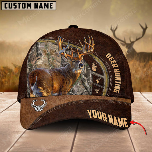 Joycorners Hunting Deer Leather Zip Pattern Personalized Hats 3D Multicolored