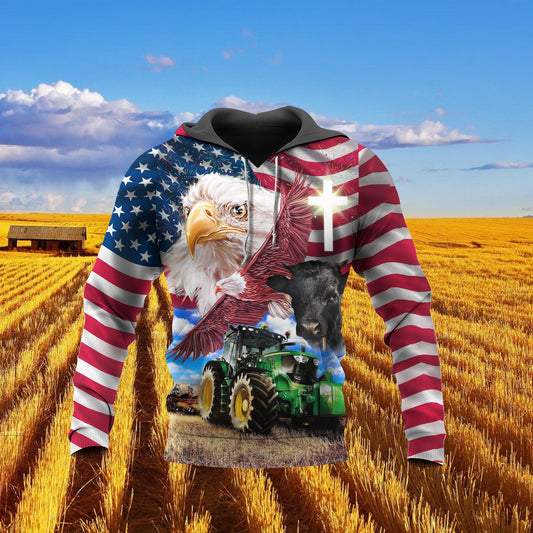 Joycorners Farm Dexter Eagles Tractor Cross 3D Shirts