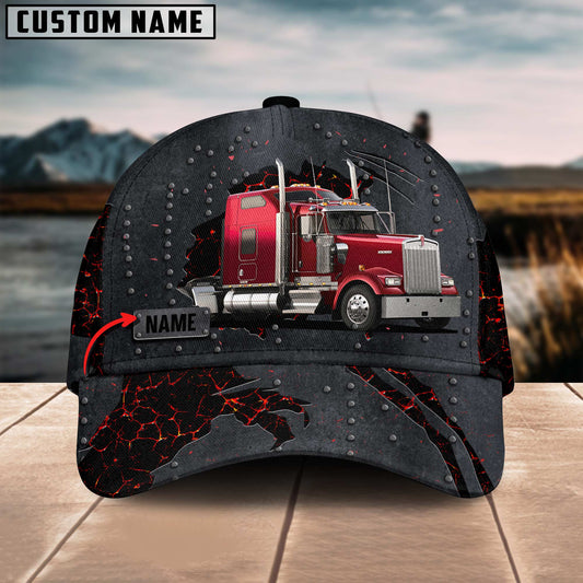 Joycorners Red Truck Customized Name 3D Cap