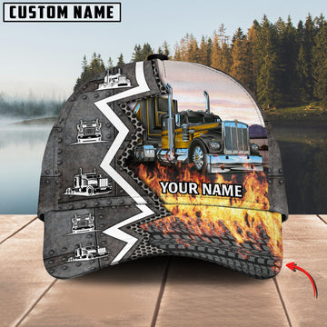 Joycorners Fire Trucker Customized Name 3D Cap