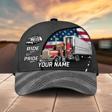 Joycorners Ride With Pride Trucker Customized Name 3D Cap