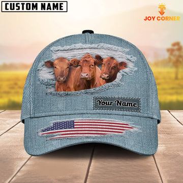 Joycorners Red Angus Jeans Pattern Customized Name Cap