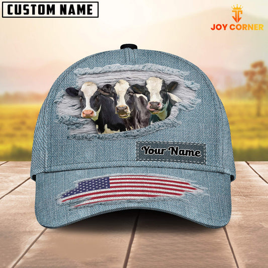Joycorners Holstein Jeans Pattern Customized Name Cap