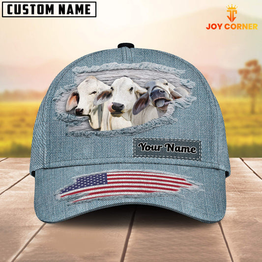 Joycorners Brahman Cattle Jeans Pattern Customized Name Cap