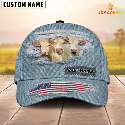 Joycorners Charolais Jeans Pattern Customized Name Cap