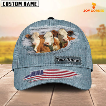 Joycorners Simmental Jeans Pattern Customized Name Cap