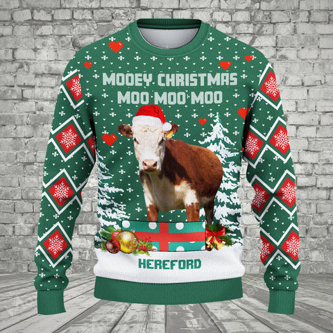 Joycorners Hereford Green Merry Christmas Ugly Sweater