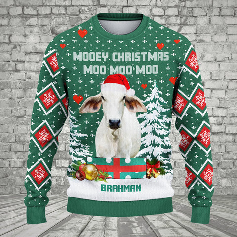 Joycorners Brahman Green Merry Christmas Ugly Sweater