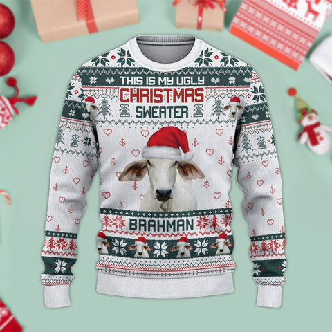 Joycorners Brahman Green Merry Christmas Ugly Sweater
