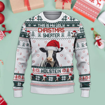 Joycorners Holstein Green Merry Christmas Ugly Sweater