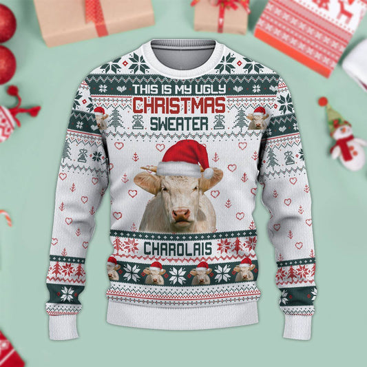 Joycorners Charolais Green Merry Christmas Ugly Sweater