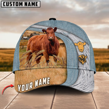 Joycorners Red Angus Jeans Pattern Customized Name Cap