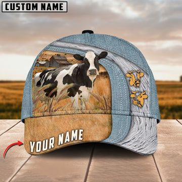 Joycorners Holstein Jeans Pattern Customized Name Cap