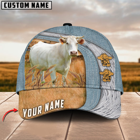 Joycorners Charolais Jeans Pattern Customized Name Cap