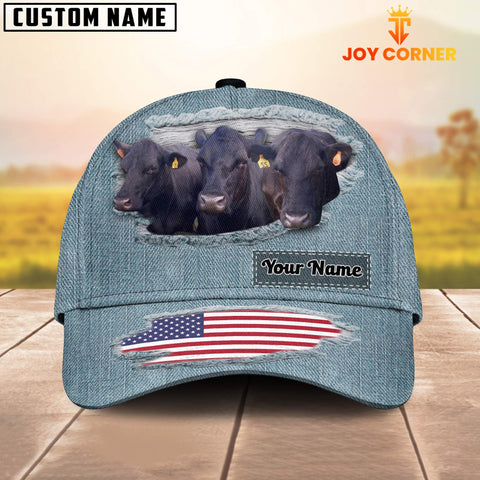 Joycorners Black Angus For Customer Jeans Pattern Customized Name Cap