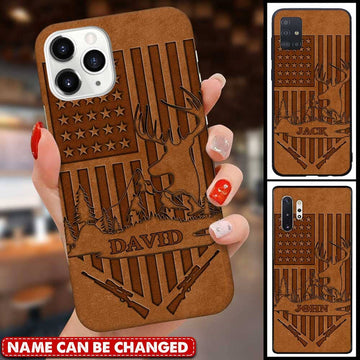 Joycorners American Deer Hunting US Flag Hunter Personalized Name Phone Case LM1012