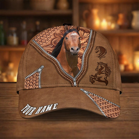 Joycorners Personalized Western Horse Leather Style Cap (9 Breeds)