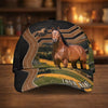 Joycorners Personalized Horse Ranch Landscape Leather Style Cap (9 Breeds)