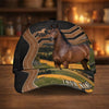 Joycorners Personalized Horse Ranch Landscape Leather Style Cap (9 Breeds)