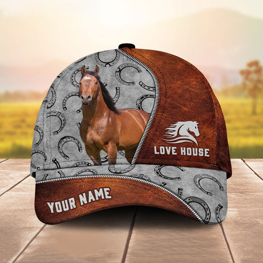 Joycorners Personalized Horse Leather Patch Cap (9 Breeds)