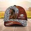 Joycorners Personalized Horse Leather Patch Cap (9 Breeds)