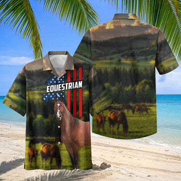 Joycorners Horse Equestrian Pasture Hawaiian Shirt