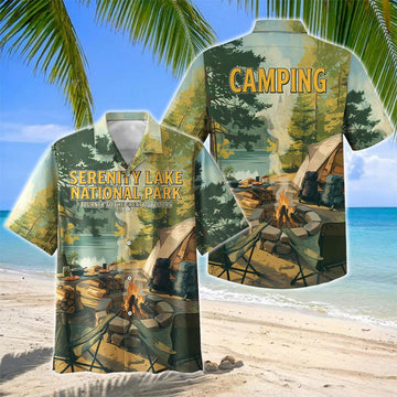 Joycorners Serenity Lake National Park Camping Hawaiian Shirt