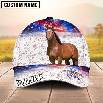 Joycorners Personalized Horse America 250 Years of Freedom Classic Cap