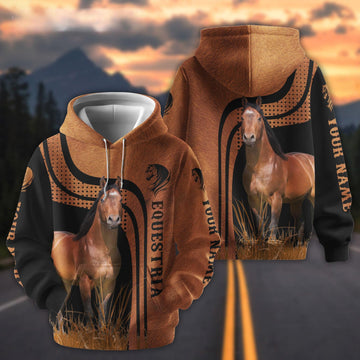 Joycorners Personalized Name Western Equestrian Ranch Hoodie for Horse Lovers (9 breeds)