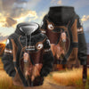 Joycorners Personalized Name ''Love Horse'' Portrait Zip Hoodie (9 breeds)