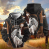 Joycorners Personalized Name ''Love Horse'' Portrait Zip Hoodie (9 breeds)