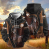 Joycorners Personalized Name ''Love Horse'' Portrait Zip Hoodie (9 breeds)