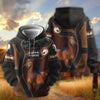 Joycorners Personalized Name ''Love Horse'' Portrait Zip Hoodie (9 breeds)
