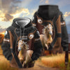 Joycorners Personalized Name ''Love Horse'' Portrait Zip Hoodie (9 breeds)