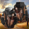 Joycorners Personalized Name ''Love Horse'' Portrait Zip Hoodie (9 breeds)
