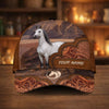 Joycorners Personalized Western Horse Tooled Leather Cap (9 Horses)