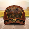 Joycorners Personalized Desert Sunset Running Horses Cap
