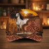 Joycorners Personalized Golden Sunset Tooled Leather Cap