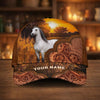 Joycorners Personalized Golden Sunset Tooled Leather Cap
