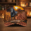 Joycorners Personalized Golden Sunset Tooled Leather Cap