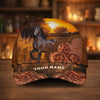 Joycorners Personalized Golden Sunset Tooled Leather Cap