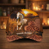 Joycorners Personalized Golden Sunset Tooled Leather Cap