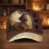 Joycorners Personalized Equestrian Leather Pattern Classic Cap ( 9 Breeds)