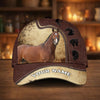 Joycorners Personalized Equestrian Leather Pattern Classic Cap ( 9 Breeds)