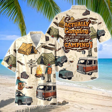Joycorners Actually I'm Not Always Camping Hawaiian Shirt