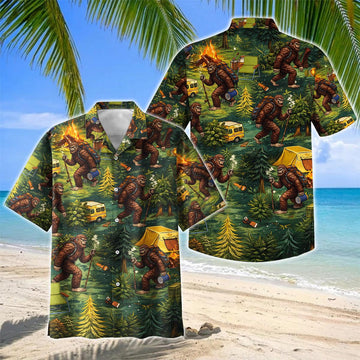 Joycorners Bigfoot Wild Camping Adventure Hawaiian Shirt