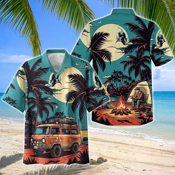 Joycorners Moonlight Camping Adventure Hawaiian Shirt