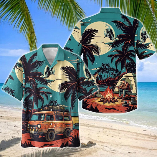 Joycorners Moonlight Camping Adventure Hawaiian Shirt